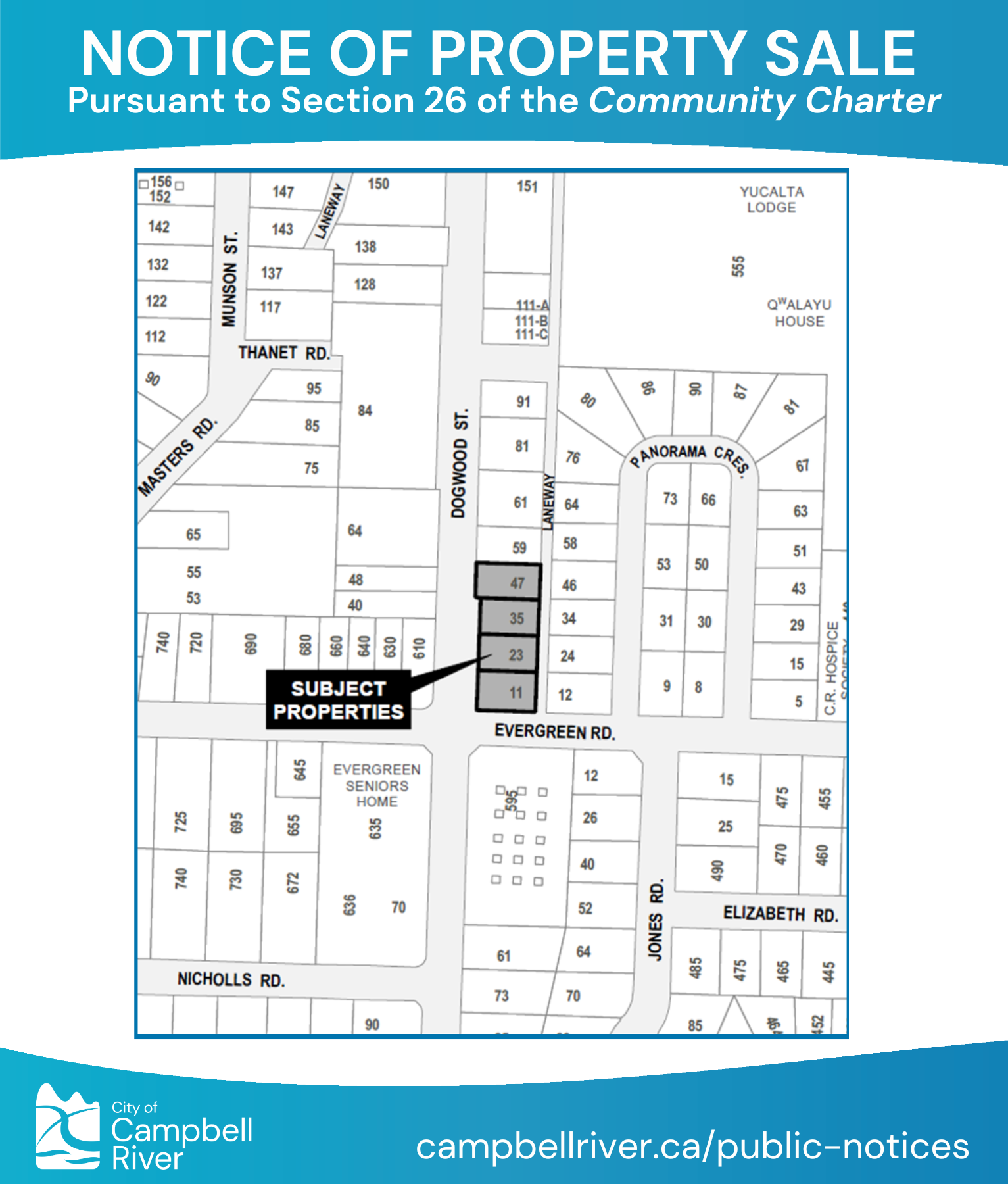 11, 23, 35 & 47 Dogwood St Properties - Sale to Metis Nation