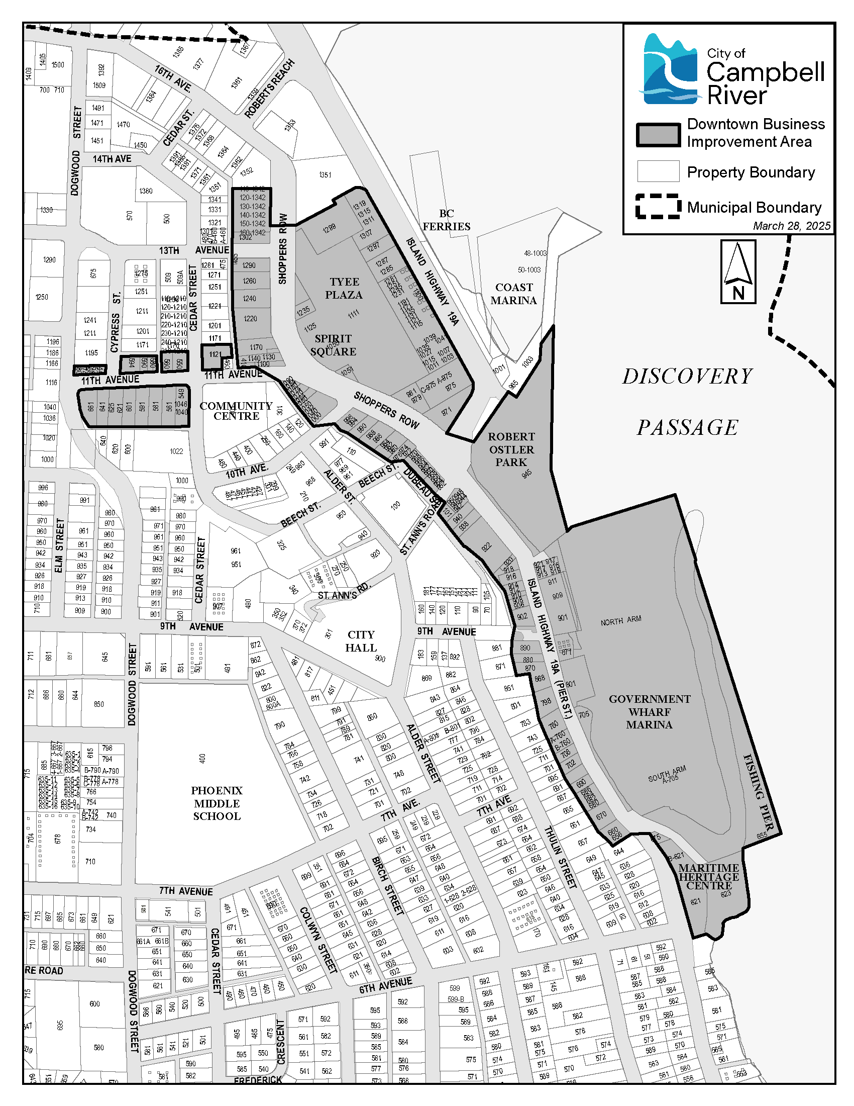 Map of Downtown BIA March 2025